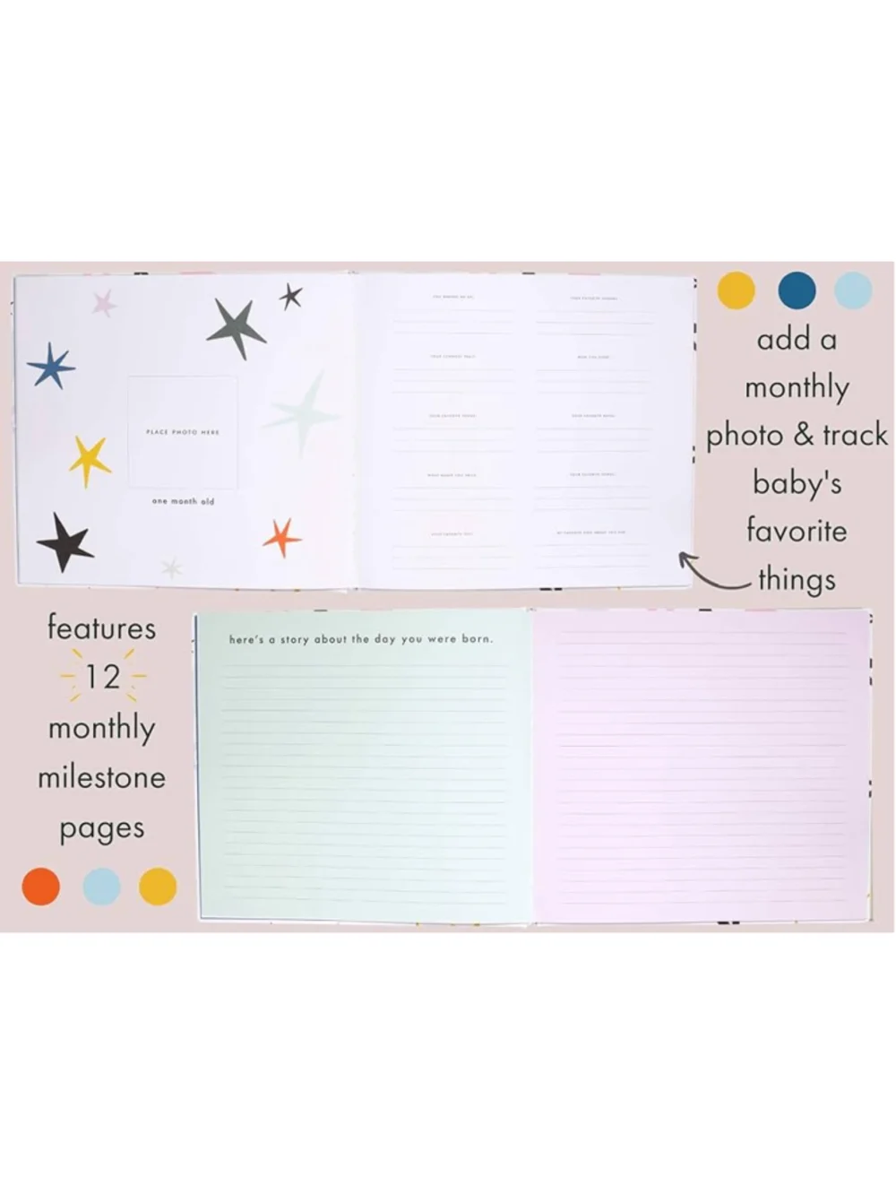 Kate Spade NY First Year Baby Book Dancing Stars Shower Gift Memory Keepsake New